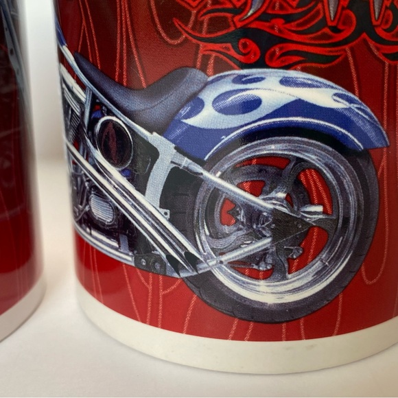 Orange County Choppers Mugs Set If 2 Motorcycle American Custom Steel Chrome EUC - Picture 5 of 16